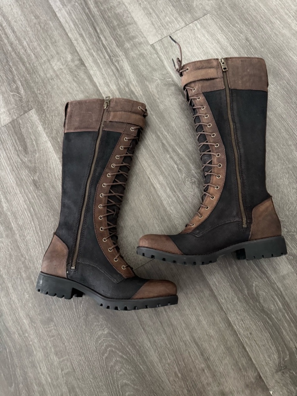 Timberland Earthkeepers Atrus Rugged Snap Brown Leather Tall Lace-Up Boots - Picture 3 of 10